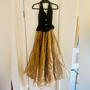 VTG Fairygoth Ethereal Dark Feminine Victorian Ghost Child Velvet Chiffon Gown